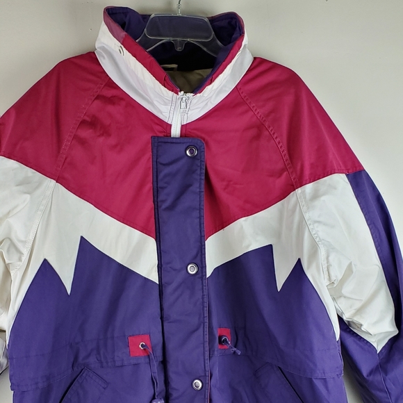 Andy John's Vintage Coat Jacket XL Purple White - Picture 6 of 8